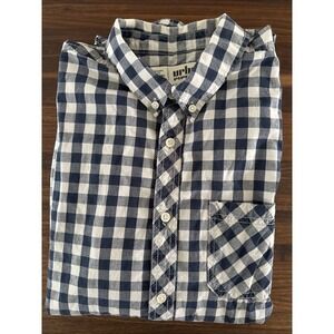 Urban Pipeline Mens Blue & White Check Long Sleeve Button Down Size L‎